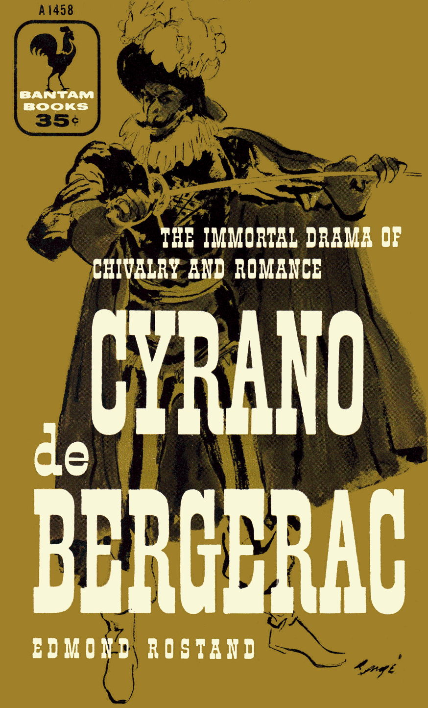 Cyrano de Bergerac: Cover for the Bantam Books paperback edition of Edmond Rostand’s Cyrano de Bergerac.; book; Cyrano de Bergerac