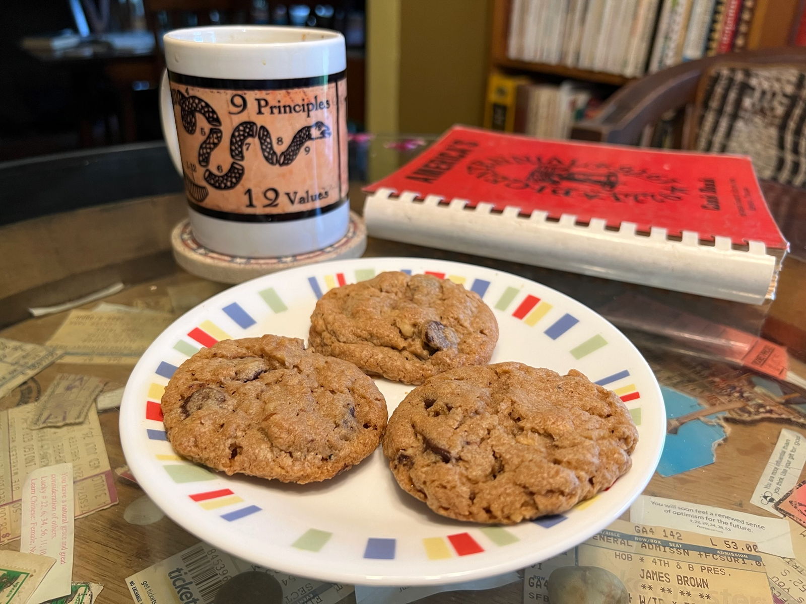 Chocolate Chip Potato Chip Cookies: Mary Seng’s Potato Chip Cookies from the 1976 Hesperia America’s Bicentennial.; chocolate; cocoa; potato chips; cookies; walnuts; America’s Bicentennial; Hesperia, Michigan