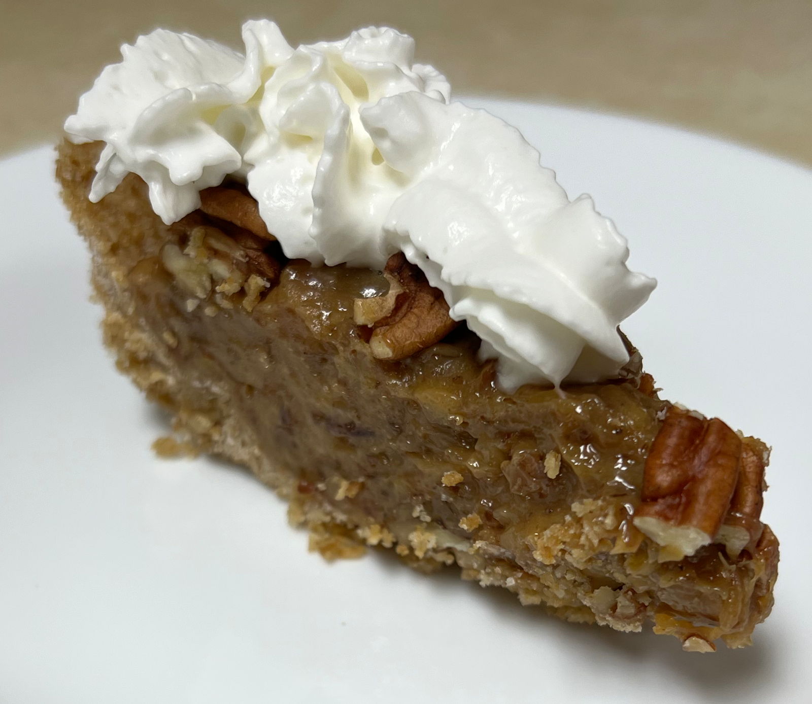 No-Bake Texas Pecan Pie slice