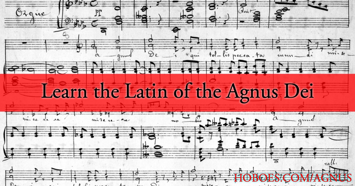 Learn the Latin of the Agnus Dei: Learn the Latin of the Agnus Dei, over the Louis Niedermeyer sheet music.; Latin; Catholic Mass