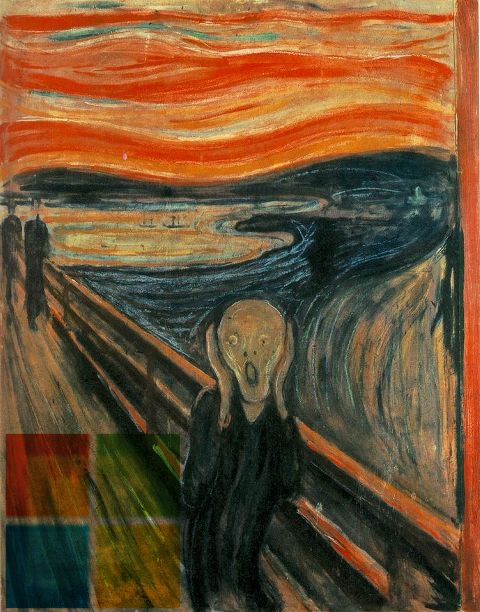 Microsoft Scream: Edvard Munch encounters Microsoft Store.; Microsoft